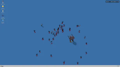 Desktop Mech — The desktop riddled with bullet holes