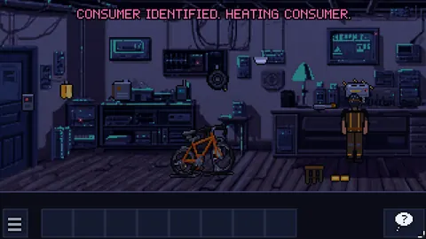 The Quest of Voltbreaker — Grey's blacked-out workshop with the toaster